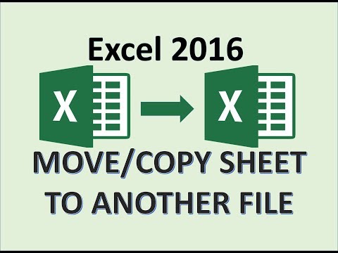 Excel 2016 - Move & Copy Sheets - How to Transfer Data Between Another Workbook - Workbooks Sheet MS