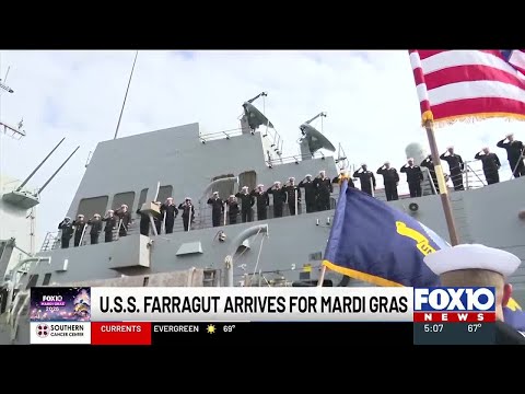 USS Farragut arrives in Mobile to more jovial reception than vessel’s namesake got