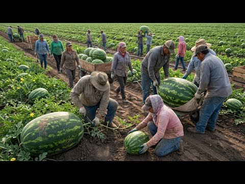 The World’s Largest Watermelon Farm | How Watermelons Are Grown from Seed to Harvest