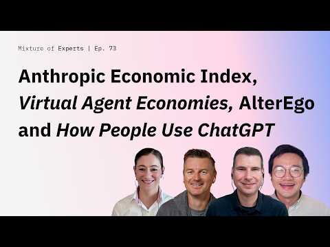 Anthropic Economic Index, Virtual Agent Economies, AlterEgo and How People Use ChatGPT