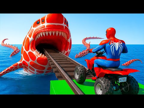 Thor’s lightning clears the way as Spider-Man races through explosions ⚡ GTA 5!