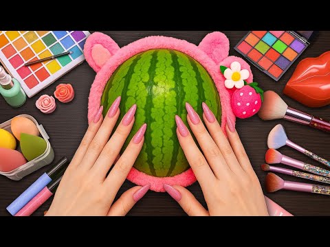 ASMR Makeup on Watermelon (No Talking)