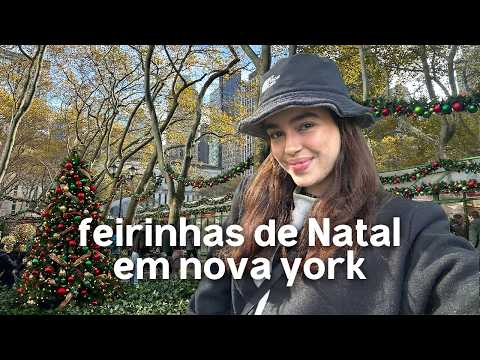 conhecendo feirinhas de Natal em Nova York + provando guloseimas | VLOGMAS DIA 2