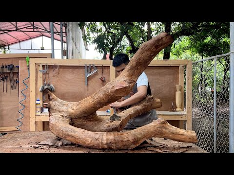 Would You Use It or Toss It? Watch This Woodworker Craft Unique Masterpiece from a Rotten Tree Root