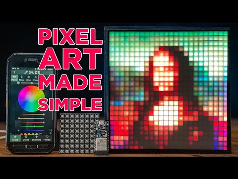 How to make Custom Pixel Art with NO CODE on Any LED Grid - GlowBit Matrix With WLED & ESP32/ESP8266