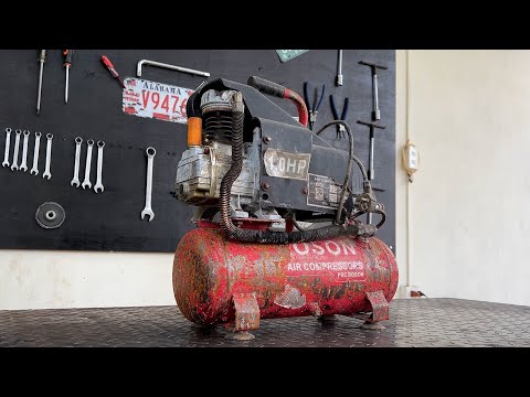 Restoring a rusty old air compressor // Restoration Skills