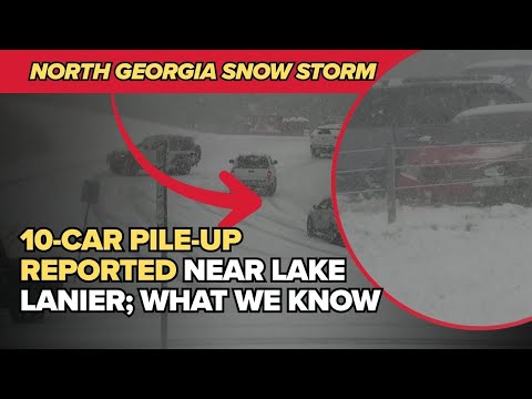 North Georgia snow causes dangerous driving, pile-up reported on I-985