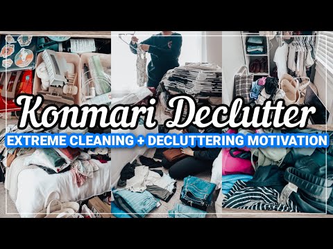 NEW! KONMARI METHOD CLEAN AND DECLUTTER WITH ME | COMPLETE CLOSET TRANSFORMATION | Konmari Declutter