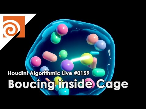 Houdini Algorithmic Live #159 - Bouncing inside Cage