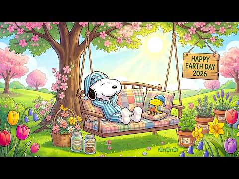 Snoopy’s Cozy Earth Day Garden Swing 🌍🌸 Relaxing Jazz Music for Studying, Sleeping & Stress Relief 💤