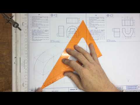 isometric drawing semi circle and half hexagon