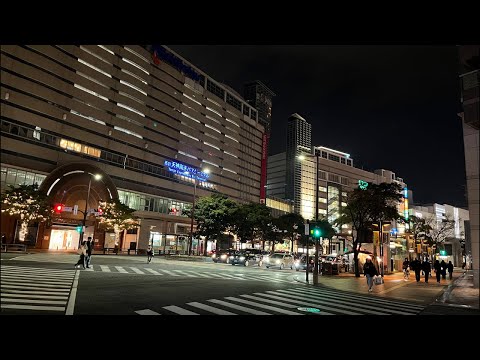 夜の大都市、福岡を歩きましょう(ライブ)