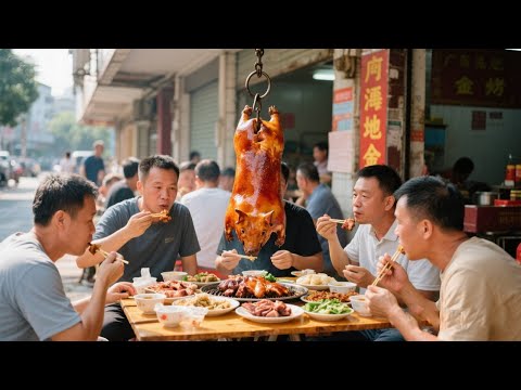 广东湛江地炉烤金猪，中土猪去掉内脏生称55一斤，刚出锅客人就围上来【舟小九】