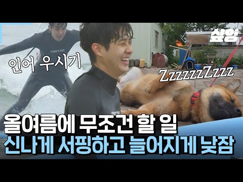 [#여름방학] 마치 like 파도 위에서 하늘을 나는 기분! 🌊 서핑에 도전한 최우식X정유미! 🏄‍♀️🏄