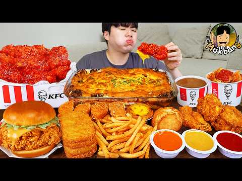 ASMR MUKBANG | KFC Crispy Fried Chicken, Cheese burger, cheese stick recipe ! eating
