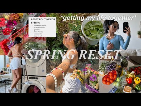 SPRING RESET ROUTNE | spring cleaning, organizing, restocking, trader joes run + outside workouts