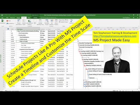 Make professional presentations with timeline, customize the time scale  MS Project Made Easy #9