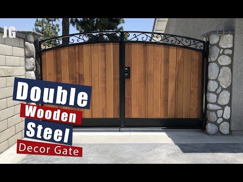 Decorative Double Wood Steel Gate | JIMBO'S GARAGE