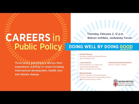Careers in Public Policy: Doing Well by Doing Good