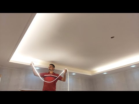 How to make modern gypsum board decor with paint and lighting