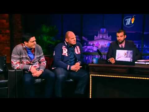 Вечерний Ургант 13 02 2014 Александр Попов и Александр Карелин