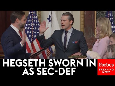 BREAKING NEWS: Pete Hegseth Sworn In As Secretary Of Defense By JD Vance