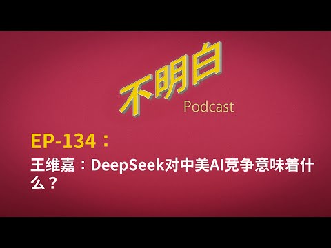 EP-134 王维嘉：DeepSeek对中美AI竞争意味着什么？  | Open AI | 大模型 | 人工智能 | chatGPT | 深度求索 | 英伟达 | 芯片 | 举国体制 |  贸易战
