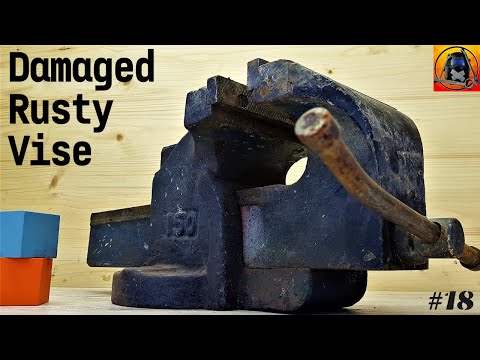 This restoration was more difficult than I thought. Damaged rusty vise Restoration