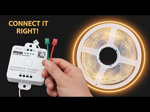 How to Wire Addressable LED Strip COB + Controller SP636E