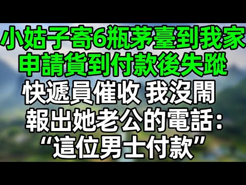 小姑子寄了6瓶茅臺到我家，申請貨到付款後關機失蹤了，快遞員催收 我沒閙 報出她老公的電話：“這位男士付款”#夜讀人生 #情感故事  #大橘讲故事 #講故事  #幸福生活 #深夜淺讀 #深夜故事