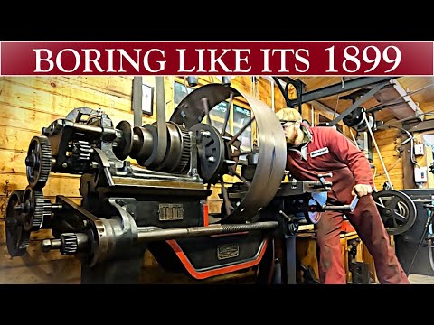 Machining a Large Flat Belt Pulley with my Antique Lathe