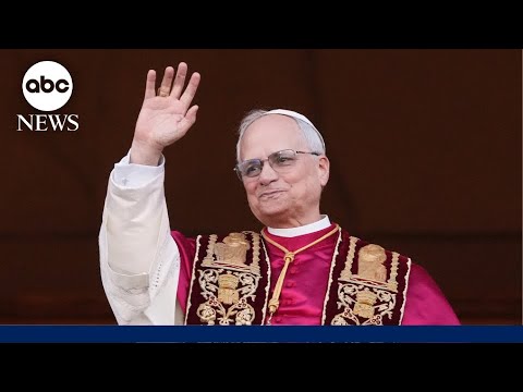 Newly elected Pope Leo XIV emerges on the balcony of St. Peter's Basilica
