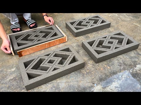 Creative idea ​​Cast Many Cement Ventilation Bricks For Your Brick Wall With Beautiful Patterns