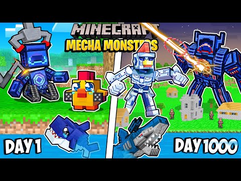 I Survived 1000 Days As ROBOTS In Minecraft
