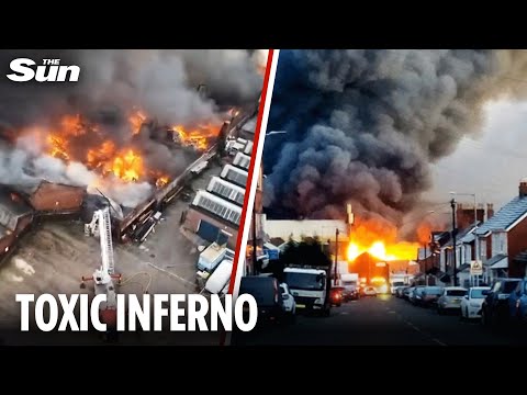 Explosions heard as fire rips through Wolverhampton factory in 'major toxic' incident