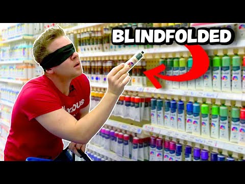 🎨 BUYING ART SUPPLIES BLINDFOLDED!?🖌️ I made art with everything I bought...