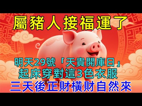 屬豬人必看！天地同慶！12月29號，農曆十一月初十，媽祖顯靈了，「天貴開庫日」，起床穿對這3色衣服，三天後正財橫財自然來！菩薩保妳正財橫財大爆發！ #生肖运势#佛陀#佛學 #佛法 #佛教 #修行 #