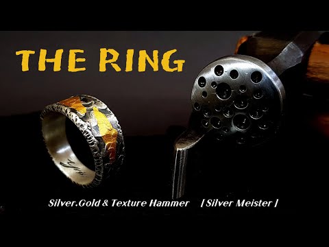 Making Silver RING /  With a texture hammer