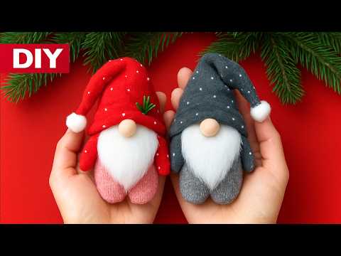 No Pattern Needed! Make a Cute Christmas Glove Gnome 🎄