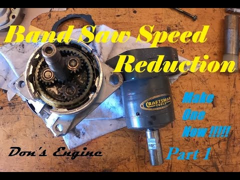 How to Make a Speed Reduction from a Car Starting motor for the bandsaw and other tools