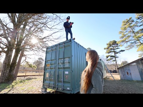 Cutting Massive Holes In Our SHIPPING CONTAINER ROOF!