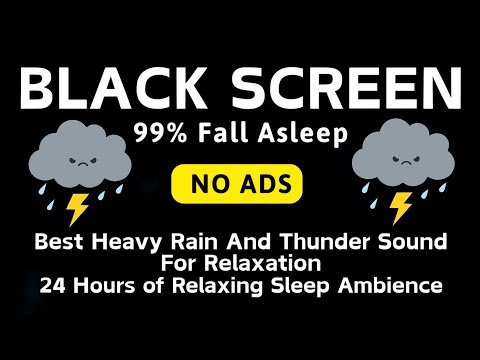 🔴 Heavy Rain and Thunder Sounds for Sleeping 🌧 Black Screen | Defeat Insomnia in 5 Minutes 🌧