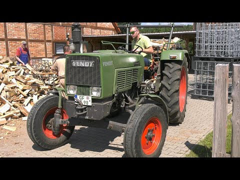 Firewood 2025 - Sawing & chopping wood with tractor & log splitter. Buy firewood. Forestry.