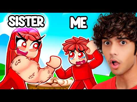My Sister is SUPER STRONG in Roblox Arm Wrestle Simulator…