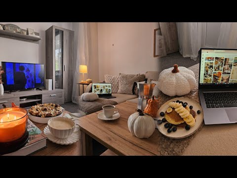 Autumn days in my life 🍂| cozy rainy morning 🌧| banana pancakes , slow living