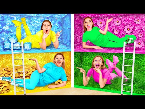 Secret Room Under the Bed Four Colors Challenge | Funny Decoration Ideas by BaRaFun