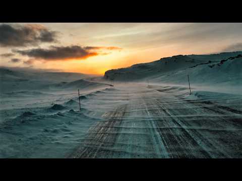 Arctic Norway Relaxing Extreme Snowy Driving Tour. Heavy Snow Drift & Ice Roads, Ambient ASMR sounds