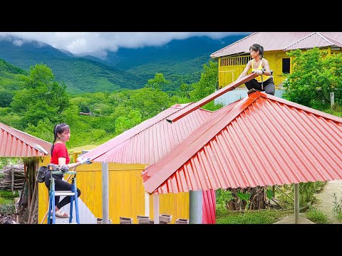 Timelapse - Off-Grid Cabin Iron Roof Build in 26 Hours
