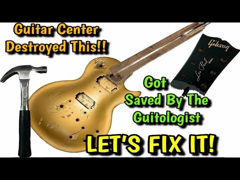 The Guitologist Found This GIBSON LES PAUL DESTROYED BY GUITAR CENTER?? WHY? LET'S SAVE IT!!