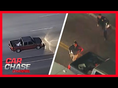 Full Chase: 2 women with dog steal truck, driver tackled by officer | Car Chase Channel